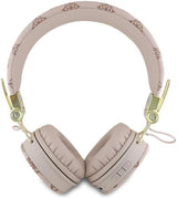 Guess 4G Peony Script Round Shape ENC Bluetooth On Ear Headphones Brown - GUBH70EPOSMW