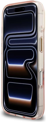 Guess IML Script Metal Logo Case with MagSafe for iPhone 17 Pro Max 6.9" Pink - GUHMP17X5HTCSMSP