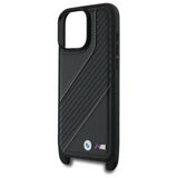 BMW M Series Carbon Stripe & Strap Case for iPhone 16 Pro Max 6.9" Black - BMHCP16X23PSCCK