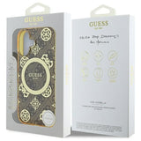 Guess IML Peony On 4G Background Case with MagSafe for iPhone 16 6.1" Brown - GUHMP16SH4PYEEW