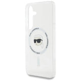 Karl Lagerfeld Button Karl Head Printed Logo Case with MagSafe for Samsung Galaxy S25 6.2" Clear - KLHMS25SHLSKIH