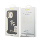 Guess PU Grained 4G Logo Stand Camera Frame Case for iPhone 16 6.1" Black - GUHCP16SPCS4GSK