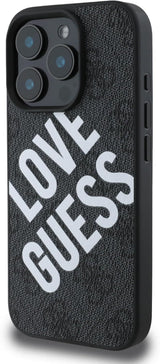 Guess 4G Big Love Logo Leather Case with MagSafe for iPhone 16 Pro Max 6.9" Black - GUHMP16XP4PLGWK