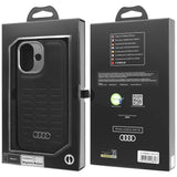 Audi GT Synthetic Leather Hardcase with MagSafe for iPhone 17 6.3" Black - AU-TPUPCMIP17-GT/D3-BK