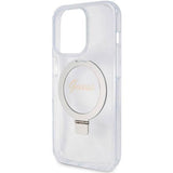 Guess Script Glitter Hard Case with MagSafe Ring Stand for iPhone 15 Pro 6.1" Clear - GUHMP15LHRSGSD