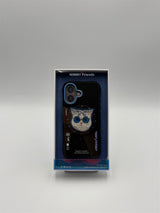Nimmy Glass Cool Cat Face Case with Detachable MagSafe Grip Stand for iPhone 17 6.3" Black Blue - N-YJKM-CXZJ-IP17-03