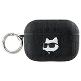 Karl Lagerfeld Monogram Choupette Head Case for AirPods Pro 2 Black - KLAP2PGCHPK