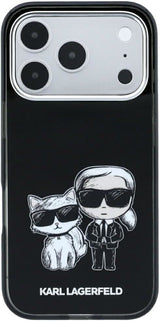 Karl Lagerfeld Smooth PU Leather Case with Sketch Print and MagSafe for iPhone 17/18 Pro 6.3" Black - KLHMP18L6PWKCIDK