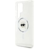 Karl Lagerfeld Button Karl Head Printed Logo Case with MagSafe for Samsung Galaxy S25 Ultra 6.9" Clear - KLHMS25LHLSKIH