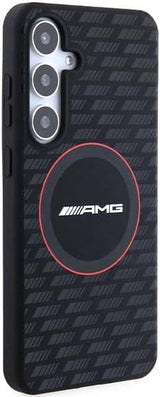 Mercedes AMG Carbon Pattern Silicone Cover with MagSafe for Samsung Galaxy S24 6.2" Black - AMHMS24S23SMRK