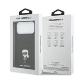 Karl Lagerfeld Fixed Glitter Karl Logo Metal Pin Hard Case for iPhone 17 Pro Max 6.9" Black - KLHCP17XGKNPSK