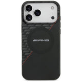 AMG Double Layer Transparent Rhombs Case with MagSafe for iPhone 17 Pro Max 6.9" Black and Red - AMHMP17X24HRDKR