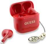 Guess Glossy Effect Printed Classic Logo & Charm TWS Earphones Red - GUTWSXMCCLR