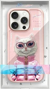 Nimmy Cool & Cute 2.0 Cat Case for iPhone 16 Pro Max 6.9" Pink - N-KM-iP16-Pro-Max-04