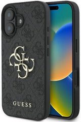 Guess 4G Big Logo Case for iPhone 16 6.1" Black - GUHCP16S4GMGGR