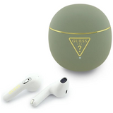 Guess Gold Line Triangle Logo TWS Earphone with Charging Case Khaki - GUTWSA15HETN