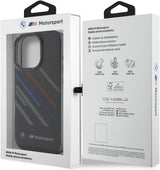 BMW Motorsport IML Random Stripes Case for iPhone 16 Pro Max 6.9" Black - BMHCP16X23HTRAK