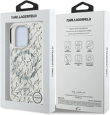 Karl Lagerfeld IML Karl Script Pattern with MagSafe Case for iPhone 16 Pro Max 6.9" White - KLHMP16XHMSPUSH