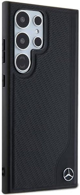Mercedes Benz Debossed Line with MagSafe Star Logo Case for Samsung Galaxy S24 Ultra 6.8" Black - MEHMS24L23RBGVK