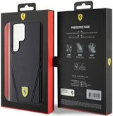 Ferrari Hot Stamp V Line with MagSafe Hard Case for Samsung Galaxy S24 Ultra 6.8" Black - FEHMS24LP3BAK