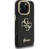 Guess PU Grained 4G Logo Stand Camera Frame Case for iPhone 16 Pro 6.3" Black - GUHCP16LPCS4GSK
