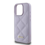 Guess Quilted Metal Logo Case for iPhone 16 Pro Max 6.9" Light Purple - GUHCP16XPSQSQSU