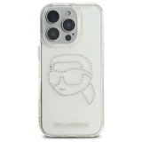 Karl Lagerfeld IML Rhinestones Karl Head Case for iPhone 16 Pro Max 6.9" Clear - KLHCP16XHKHDCELT
