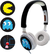 TEKNOFUN Pac-Man Stereo Wired Headphones with 3 Exchangeable Face White/Black - 811298201808