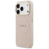Guess Peony Hot Stamp Case with MagSafe for iPhone 17 Pro 6.3" Pink - GUHMP17LPSAMSECP