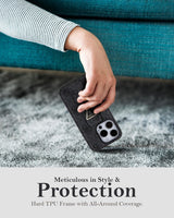 Guess Grip Stand 4G Triangle Strass Case for iPhone 15 Pro 6.1" Black - GUHCP15LPGS4TDK