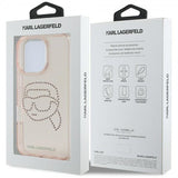 Karl Lagerfeld IML Rhinestones Karl Head Case for iPhone 16 Pro 6.3" Pink- KLHCP16LHKHDCELP