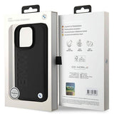 BMW Leather Hot Stamp Case with MagSafe for iPhone 16 Pro Max 6.9" Black - BMHMP16XSLLBK