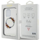 Guess IML Flowers Wreatch with MagSafe Hard Case for iphone 15 Pro Max 6.7" Transparent - GUHMP15XHFWFCT