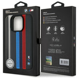 BMW M Performance Tricolor Printed Stripes Case with MagSafe for iPhone 16 Pro Max 6.9" Black - BMHMP16X23PUPTK
