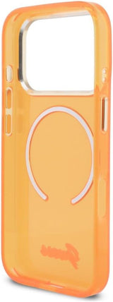 Guess IML Script Metal Logo Case with MagSafe for iPhone 17 Pro Max 6.9" Orange - GUHMP17X5HTCSMSO