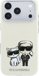 Karl Lagerfeld Smooth PU Leather Case with Sketch Print and MagSafe for iPhone 17/18 Pro Max 6.9" Beige - KLHMP18X6PWKCIDE
