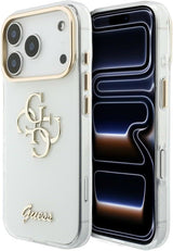 Guess IML 4G Script Metal Logo Case for iPhone 17/18 Pro 6.3" White - GUHCP18L5HC4MLSH
