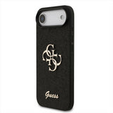 Guess PU Fixed Glitter Big 4G Metal Logo Case for iPhone 17 Air 6.5" Black - GUHCP17MHG4SGK