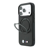 BMW Kevlar Case with 360 MagSafe Ring Stand for iPhone 17/18 Pro Max 6.9" Black - BMHMP18X26SWTKRSK