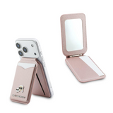 Karl Lagerfeld Karl & Choupette Magnetic Card Holder with Stand and Mirror Pink - KLWMSMPGKCHPP