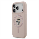 Karl Lagerfeld Liquid Silicone Karl and Choupette with MagSafe Case for iPhone 17 Pro 6.3" Pink - KLHMP17LSCMKCRHP
