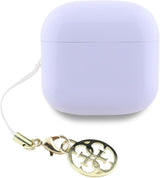 Guess Glossy Effect Printed Classic Logo & Charm TWS Earphones Purple - GUTWSXMCCLU