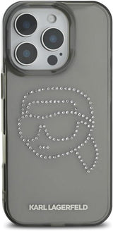 Karl Lagerfeld IML Rhinestones Karl Head Case for iPhone 16 Pro 6.3" Black - KLHCP16LHKHDCELK