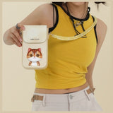 Nimmy Big Eyed Pet 2.0 Cat Phone Bag Khaki - N-XDY-SJB-05