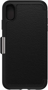 OtterBox Strada Black Folio Wallet Case Cover iPhone XS Max 77-60132