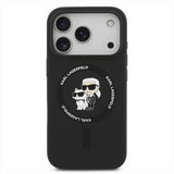 Karl Lagerfeld Liquid Silicone Karl and Choupette with MagSafe Case for iPhone 17 Pro 6.3" Black - KLHMP17LSCMKCRHK