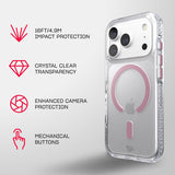 Tech21 Evo Crystal Case with MagSafe for iPhone 17/18 Pro 6.3" Clear Pink - T21-11643