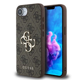 Guess PU 4G Metal Big Logo Case for iPhone 16e 6.1" Brown - GUHCPSE44GMGBR