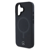 Mercedes Plain Smooth Leather Case with MagSafe for iPhone 16 6.1" Black - MEHMP16S23RCMK