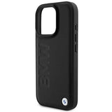 BMW Leather Hot Stamp Case with MagSafe for iPhone 16 Pro Max 6.9" Black - BMHMP16XSLLBK